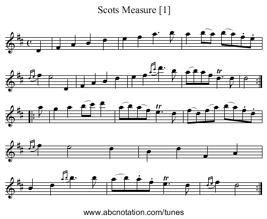 Scots Measure [1] - staff notation