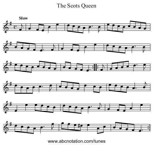 Scots Queen, The - staff notation