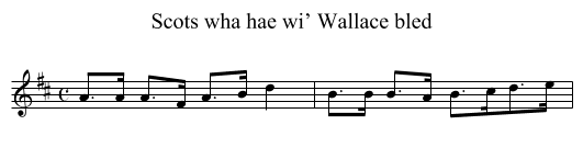 Scots wha hae wi’ Wallace bled - staff notation