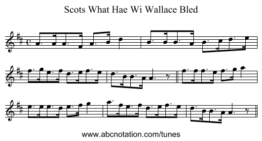 Scots What Hae Wi Wallace Bled - staff notation