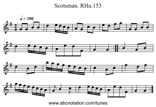Scotsman. RHu.153 - staff notation