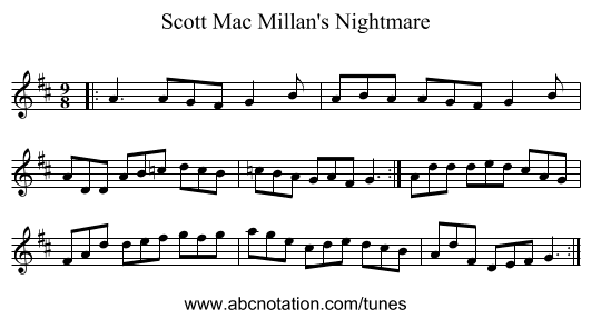 Scott Mac Millan's Nightmare - staff notation
