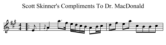Scott Skinner's Compliments To Dr. MacDonald - staff notation