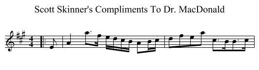 Scott Skinner's Compliments To Dr. MacDonald - staff notation