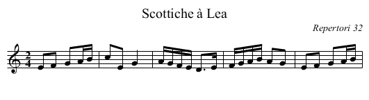 Scottiche à Lea - staff notation