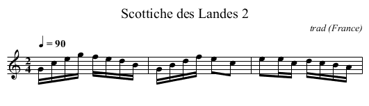 Scottiche des Landes 2 - staff notation