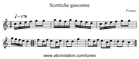 Scottiche gasconne - staff notation