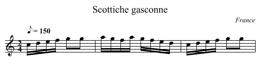 Scottiche gasconne - staff notation