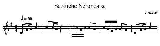 Scottiche Nérondaise - staff notation