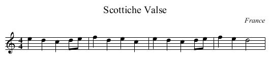Scottiche Valse - staff notation