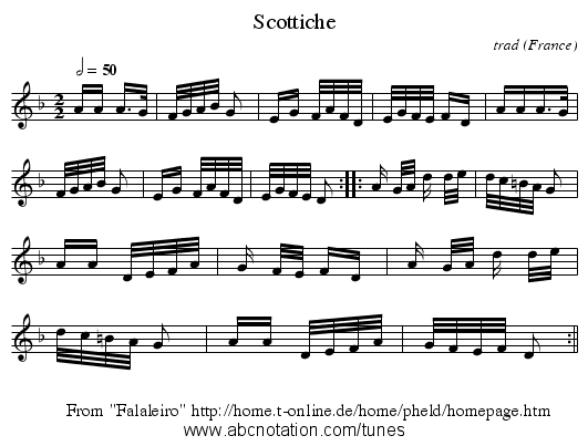 Scottiche - staff notation