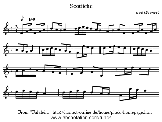 Scottiche - staff notation