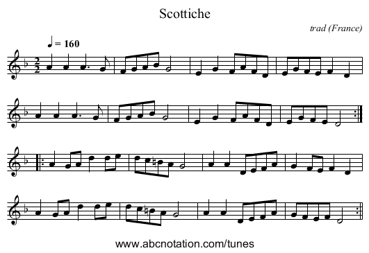 Scottiche - staff notation