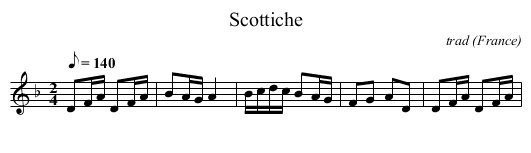 Scottiche - staff notation