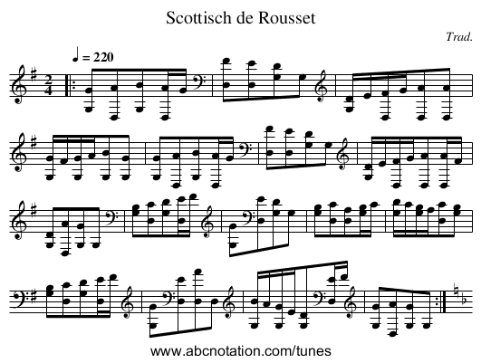 Scottisch de Rousset - staff notation