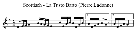 Scottisch - La Tusto Barto (Pierre Ladonne) - staff notation