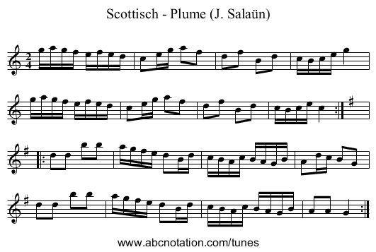 Scottisch - Plume (J. Salaün) - staff notation