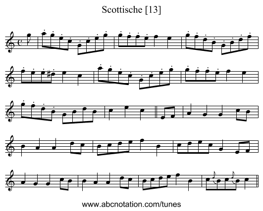 Scottische [13] - staff notation