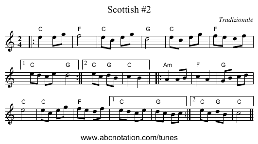 Scottish #2 - staff notation