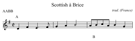 Scottish &agrave; Brice - staff notation