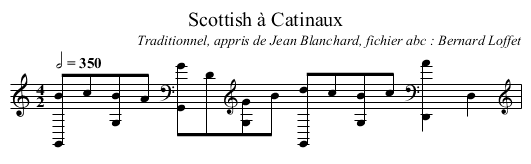 Scottish à Catinaux - staff notation