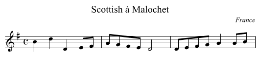 Scottish à Malochet - staff notation