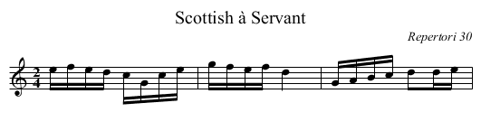 Scottish à Servant - staff notation