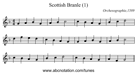 Scottish Branle (1) - staff notation