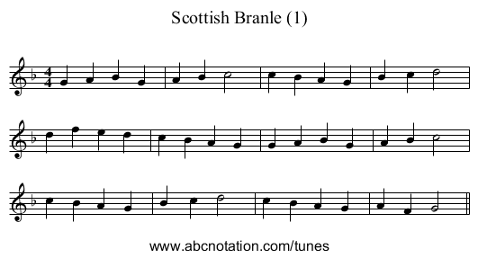 Scottish Branle (1) - staff notation