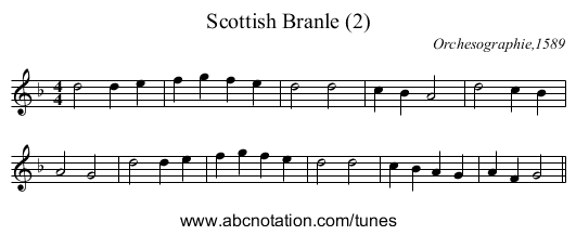 Scottish Branle (2) - staff notation