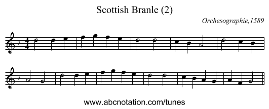 Scottish Branle (2) - staff notation