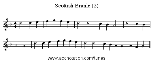 Scottish Branle (2) - staff notation