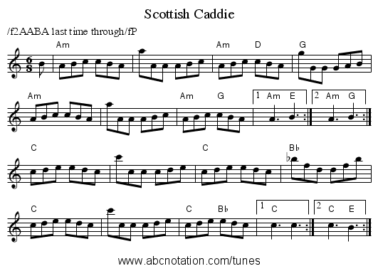 Scottish Caddie - staff notation