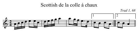 Scottish de la colle á chaux - staff notation