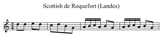 Scottish de Roquefort (Landes) - staff notation