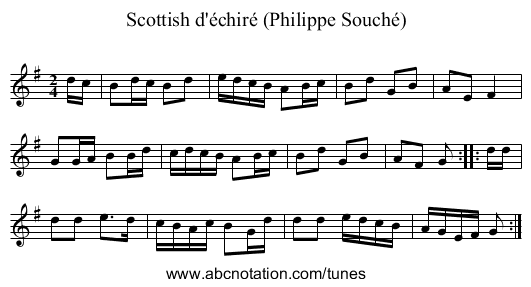 Scottish d'échiré (Philippe Souché) - staff notation