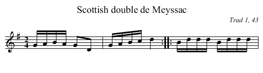 Scottish double de Meyssac - staff notation