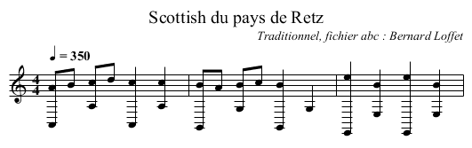 Scottish du pays de Retz - staff notation