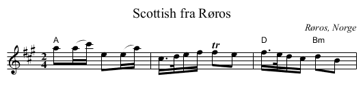 Scottish fra Røros - staff notation