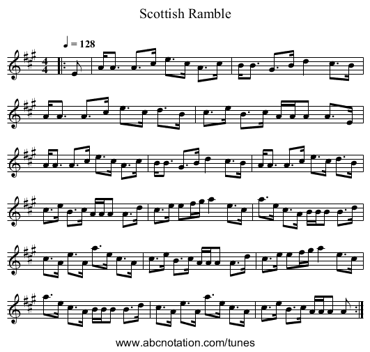 Scottish Ramble - staff notation