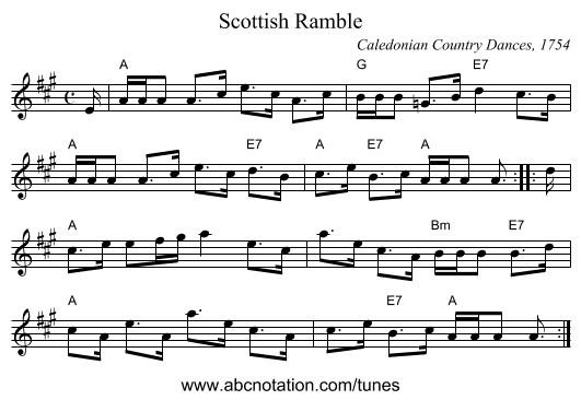Scottish Ramble - staff notation
