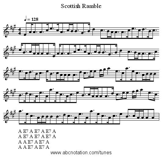 Scottish Ramble - staff notation