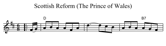 Scottish Reform (The Prince of Wales) - staff notation