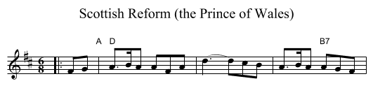 Scottish Reform (the Prince of Wales) - staff notation