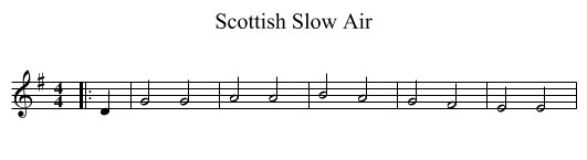 Scottish Slow Air - staff notation