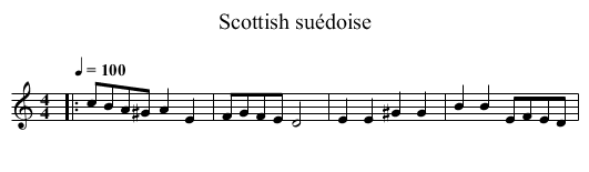 Scottish suédoise - staff notation