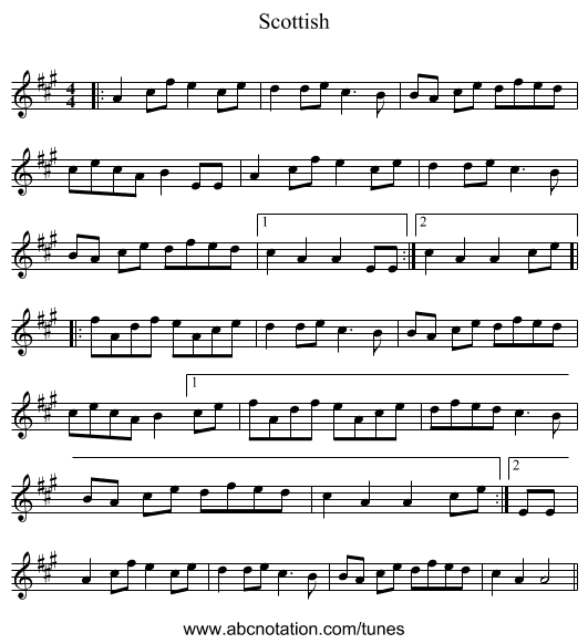 Scottish - staff notation