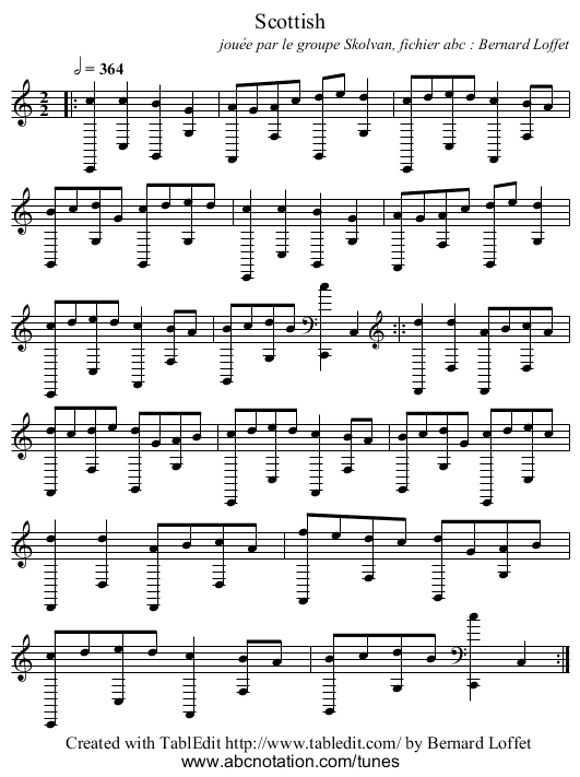 Scottish - staff notation