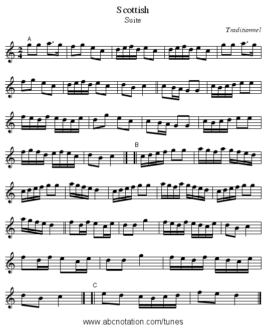 Scottish - staff notation