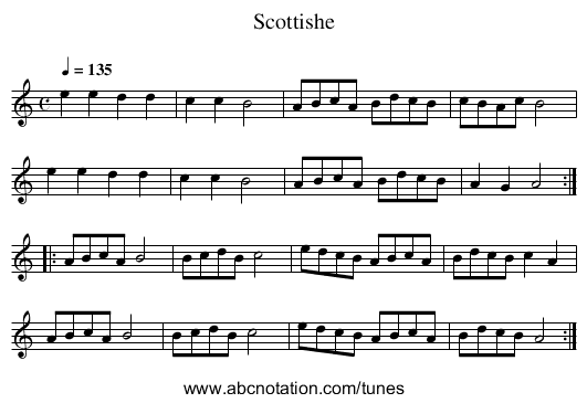 Scottishe - staff notation